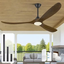 52/60/70in Ceiling Fan with Light & Remote/APP/Voice Reversible DC Fan Patios