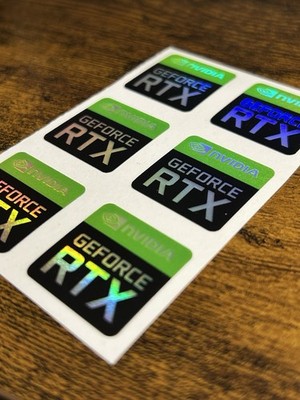 6x Nvidia GeForce RTX Holographic Desktop Laptop sticker label