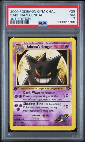 ✨ Sabrina's Gengar Gym Challenge 1st Edition Rare #29 PSA 7 NM  Low Pop (209) ✨