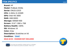 Intel Core i3 2nd Gen. 4 GB RAM PC 500-749 GB Hard Drive Capacity