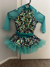 Dance Costume Weissman Child Sz SC Multi-Color Sequin Tutu Dress Sz 6 Rn64830