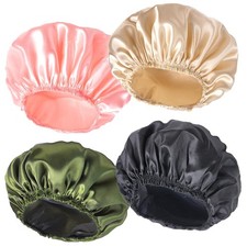 Elastic Waterproof Shower Caps for Women Reusable Double Layer Hair Protector