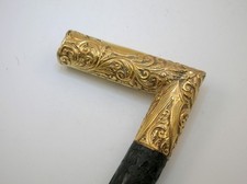 ANTIQUE GOLD FILLED HANDLE WALKING CANE - C. 1920 - BEST OFFER