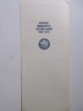 Official Minnesota Voters Guide for 1972 brochure