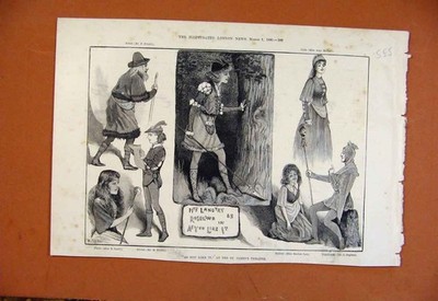 Original alter antiker Druck wie es Ihnen gefällt im St James Theatre um 1890 viktorianisch