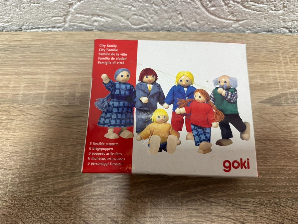 goki Biegepuppen "City Familie" 6-tlg. Set für Puppenhaus, Holz - Bild 2 von 4