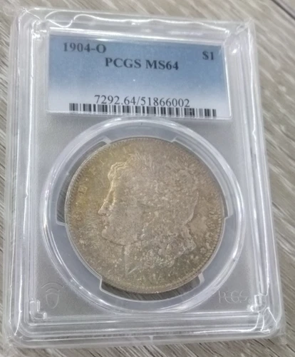 1904-O Morgan Silver Dollar $1 PCGS MS64 Rainbow Tone