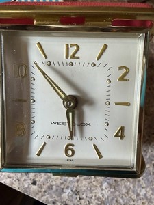 VTG RED WESTCLOX TOURALARM II LUMINOUS DIAL 44104 WORKS  IOB