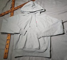 Vintage Champion Hoodie Mens Small Gray Reverse Weave Pullover Pocket Logo 90s