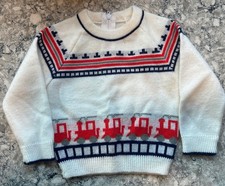 Vintage Baby Sweater Trains Boys