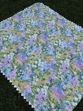 VTG Cotton Twin Quilted Bedspread Quilt Floral Flower Spring Cottagecore READ