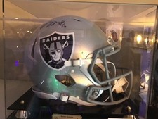 Autographed Dante Adams Full Size Football Helmet, Raiders, in a custom case