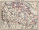 DOMINION OF CANADA. Showing "new provinces" in red. Canadian Pacific 1900 map