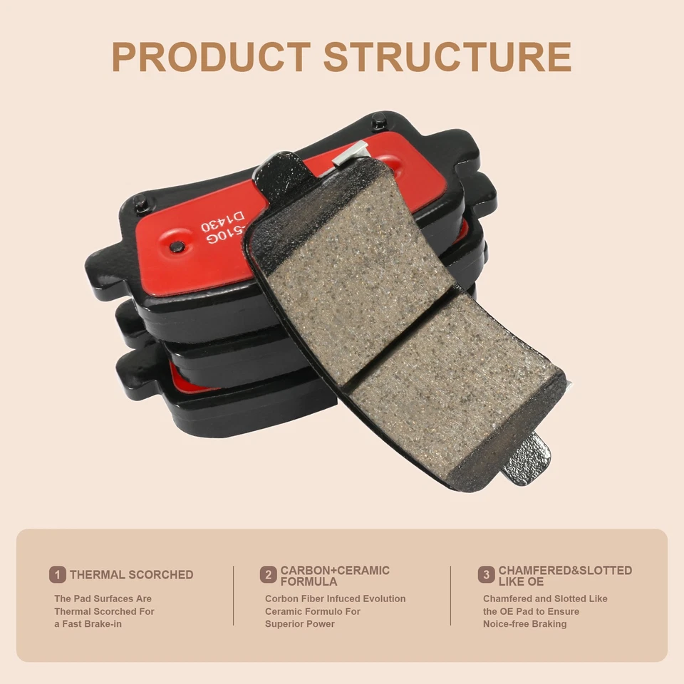 Задние тормозные колодки для Buick LaCrosse & Regal 2010-2019 годов выпуска - все оборудование в комплекте - Изображение 4 из 4