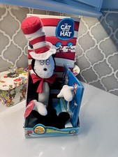 2003 Dr Seuss Cat In The Hat Plush Figure w/ Display Box Storybook Movie Toy
