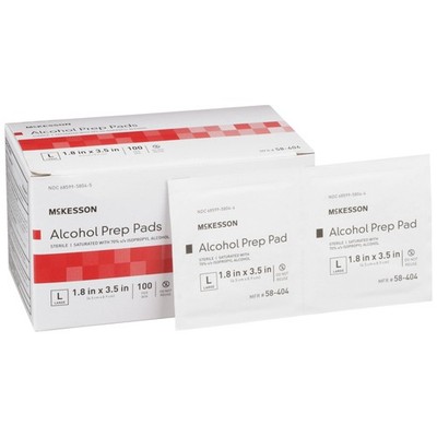 McKesson Sterile Alcohol Prep Pad Large Nonwoven Gauze 58-404 Case of 1000
