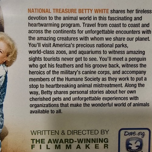 Betty White Champion for Animals DVD 2011 BRAND NEW FACTORY SEALED - Imagen 6 de 6