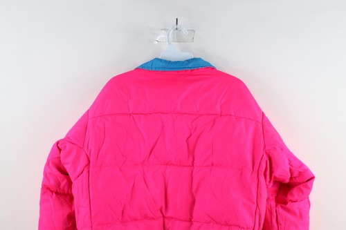 Vintage 90s Columbia Womens Large Reversible Spell Out Down Insulated Jacket - Picture 19 of 20