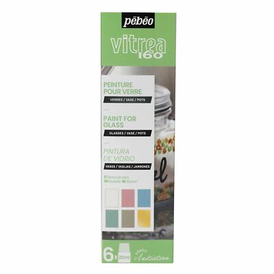 Pebeo Vitrea 160 Glasfarbe Pastellfarbe Initiation Set 6 x 20 ml