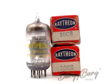 2 Raytheon 10C8 Vertical Deflection Triode Pentode TV Valve- BangyBang Tubes
