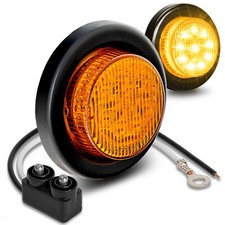 2pc 2 Inch Round Amber Led Trailer Side Marker Light With Grommet For Truck Dot
