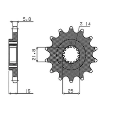 SPROCKET R STEEL P520 D15 SUNSTAR FOR DUCATI 992 ST3 2004-2007