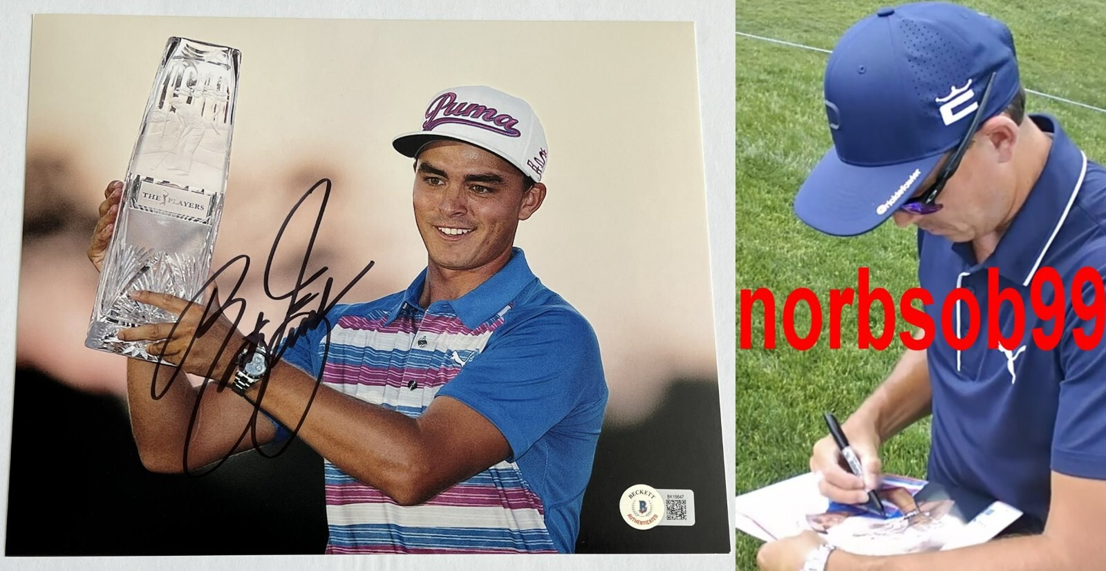 Rickie Fowler Autographed Signed PLAYER'S CHAMPIONSHIP 8x10 PHOTO w/EXACT PROOF BECKETT COA 