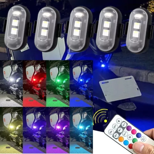 RGB LED Strobe Light Wireless Remote Control For Car Bike Motorcycle Flash Lamps - Picture 4 of 21
