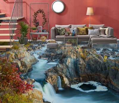 3D Fluss Landschaft Q2447 Fußboden Wandbild Fototapete Tapete Familie Luna 2024