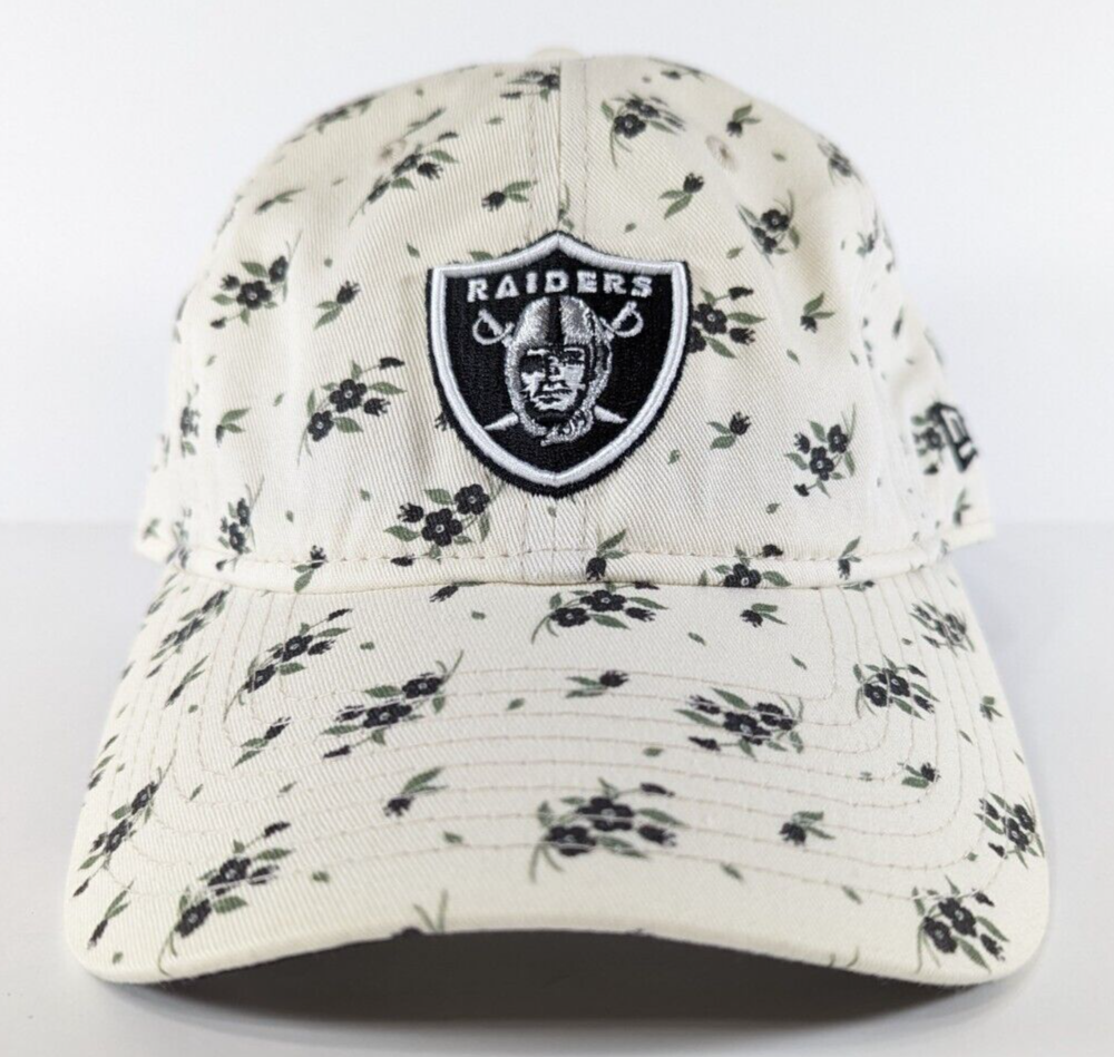 Las Vegas Raiders Womens Hat Cap Strap Back Beige Floral Black