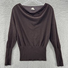 Hermes Sweater Womens 38 Brown Cashmere Silk Boat Neck Knit Pullover 1300
