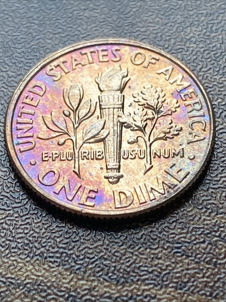 2020 P Roosevelt Dime Actual Coin Mesmerizing Exquisite Blue Tone