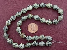 12x10 12mm x 10mm BiCone Dalmation Jasper Gemstone Gem Bead 15 Inch Strand DJB2