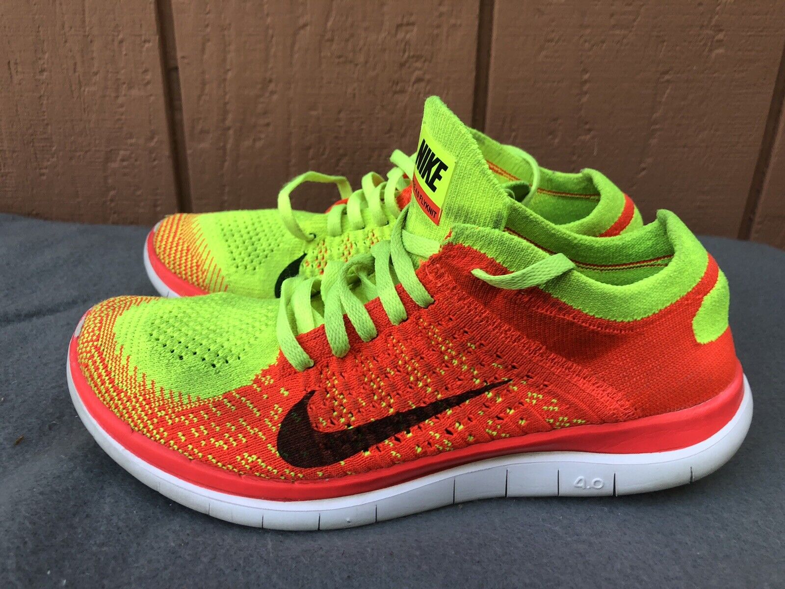 WOMENS NIKE FREE FLYKNIT 4.0 6.5 ORANGE YELLOW 631050-700 C4 | eBay