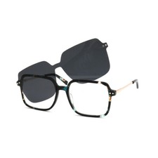 Polarized Magnetic Clip On Sunglasses Square Fashion Vintage Eyeglass Frames
