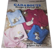 2 Design A Sweat Leaflets Leisure Arts 1165 & 1097 Gadabout Sweatshirt Geese