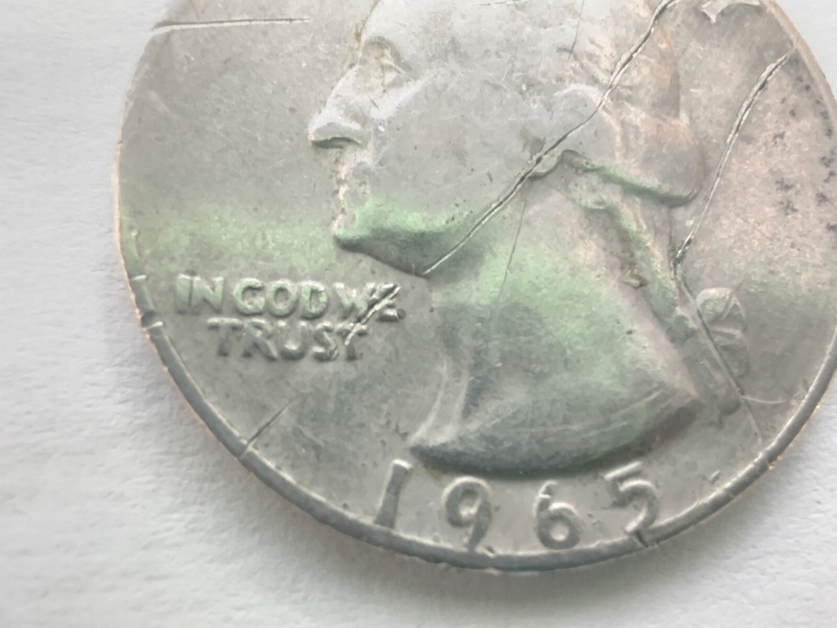 1965 Washington Quarter Major Die Crack Error Multi-Crack