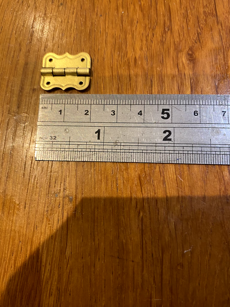 2 Mini Tiny Small 20mm Butterfly Gold Door Hinges Screws Dollhouse