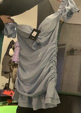 Fashion Nova Blue Ruffled Dress Size Small 