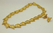 S001 Vintage butterfly shape Chain gold metal Necklace Earrings fashion set