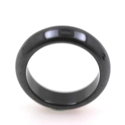 Bague alliance anneau rond Hématite noire 6 mm