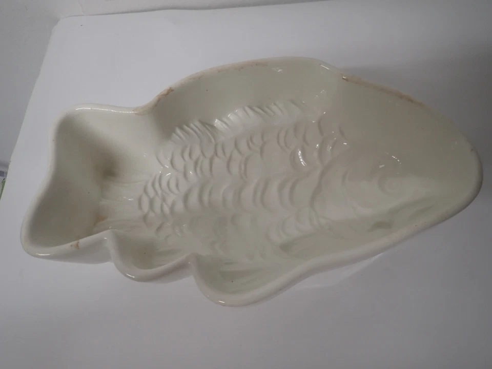 Antike Backform Kuchenform Puddingform Fisch Keramik von Max Rößler um 1920 - Bild 2 von 4