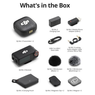 DJI Mic 3 Wireless Lavalier Microphone System Video Recording 400