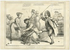 Impresión antigua-CARICATURA-KUME-SOCIEDADES NARANJAS-NARANJA-Doyle-1836