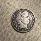 1906-P Liberty Barber Silver Half Dollar 50c Fine QA