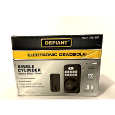 Defiant Single Cylinder Electronic Deadbolt Lock Matte Black 1007 756 867 'NEW'