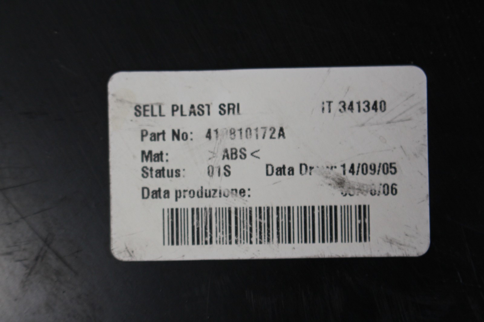 Lamborghini Murcielago, RH, Rear Front Section Fender Liner, Used, 410810172A