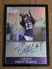 Percy Harvin 2009 Topps Chrome Rookie Black Refractor Autograph 23/25 - Vikings