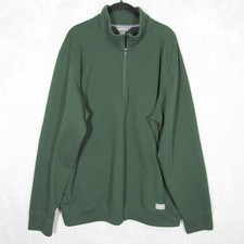 Eddie Bauer Mens Tall XL Green 1/4 Zip Pullover Sweatshirt Mock Neck