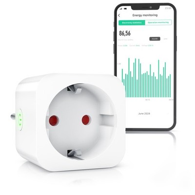 Bearware WLAN Smart Steckdose, 2.4 GHz, inkl. Energiekostenmessung